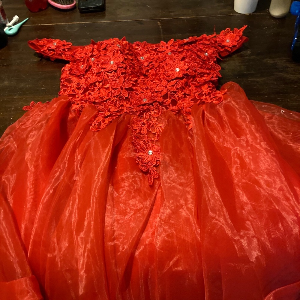 Red handmade homecoming dress